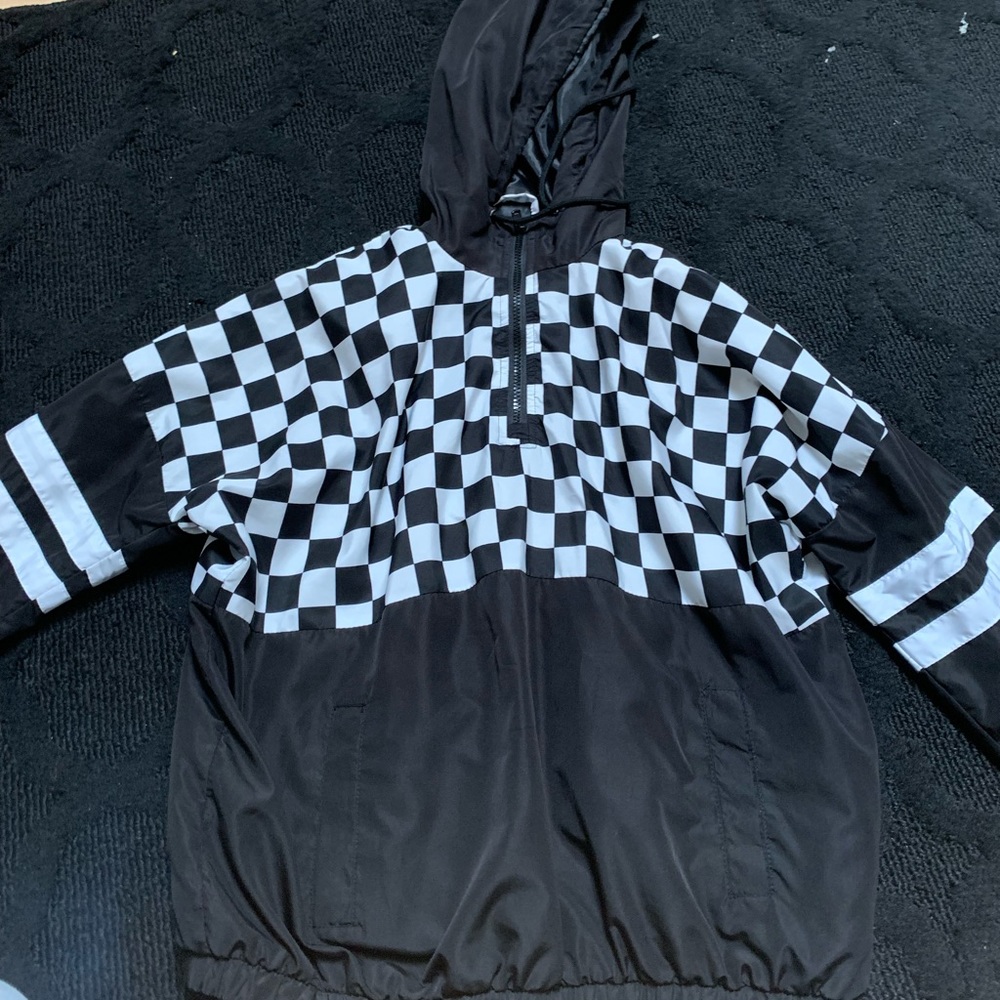 unisex medium toxic checkered track jacket